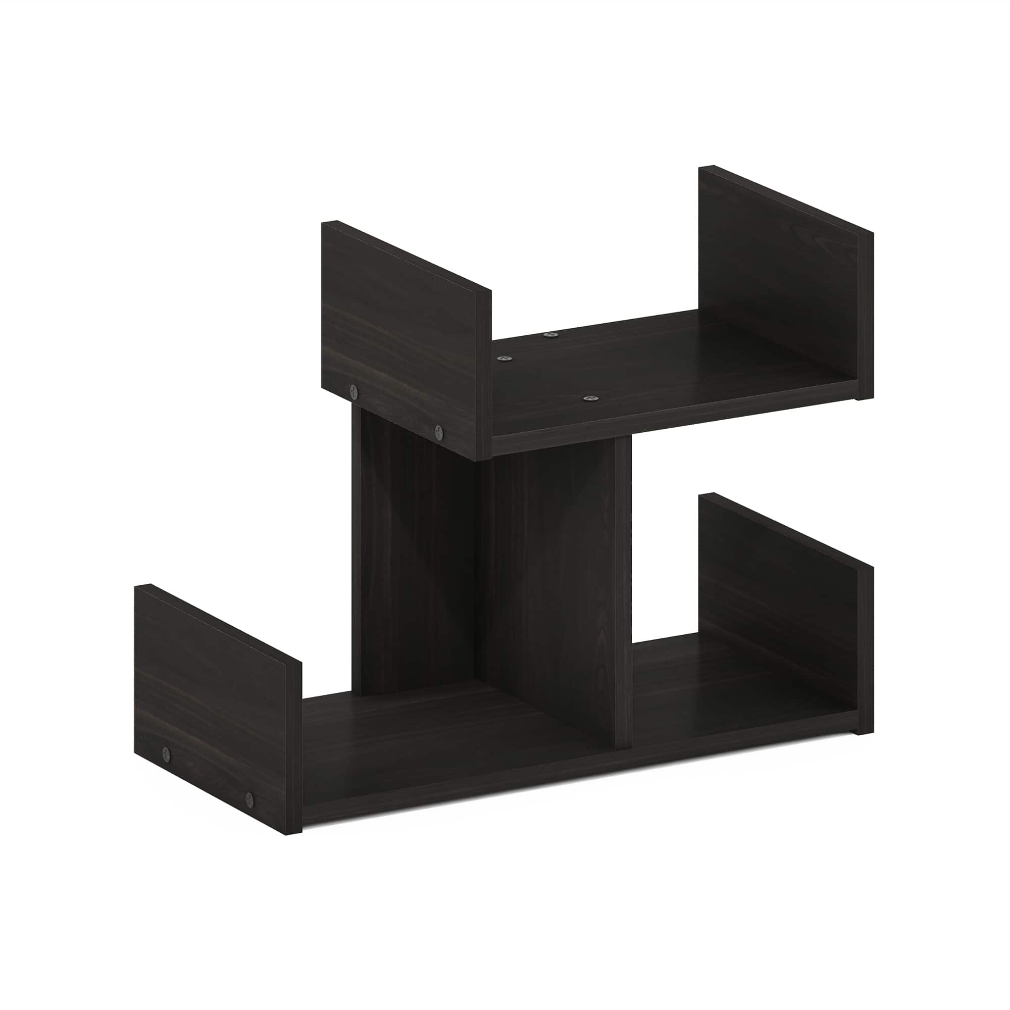 Furinno - Hermite Wooden Desktop Bookshelf Storage Organizer for Home and Office Supplies - Espresso