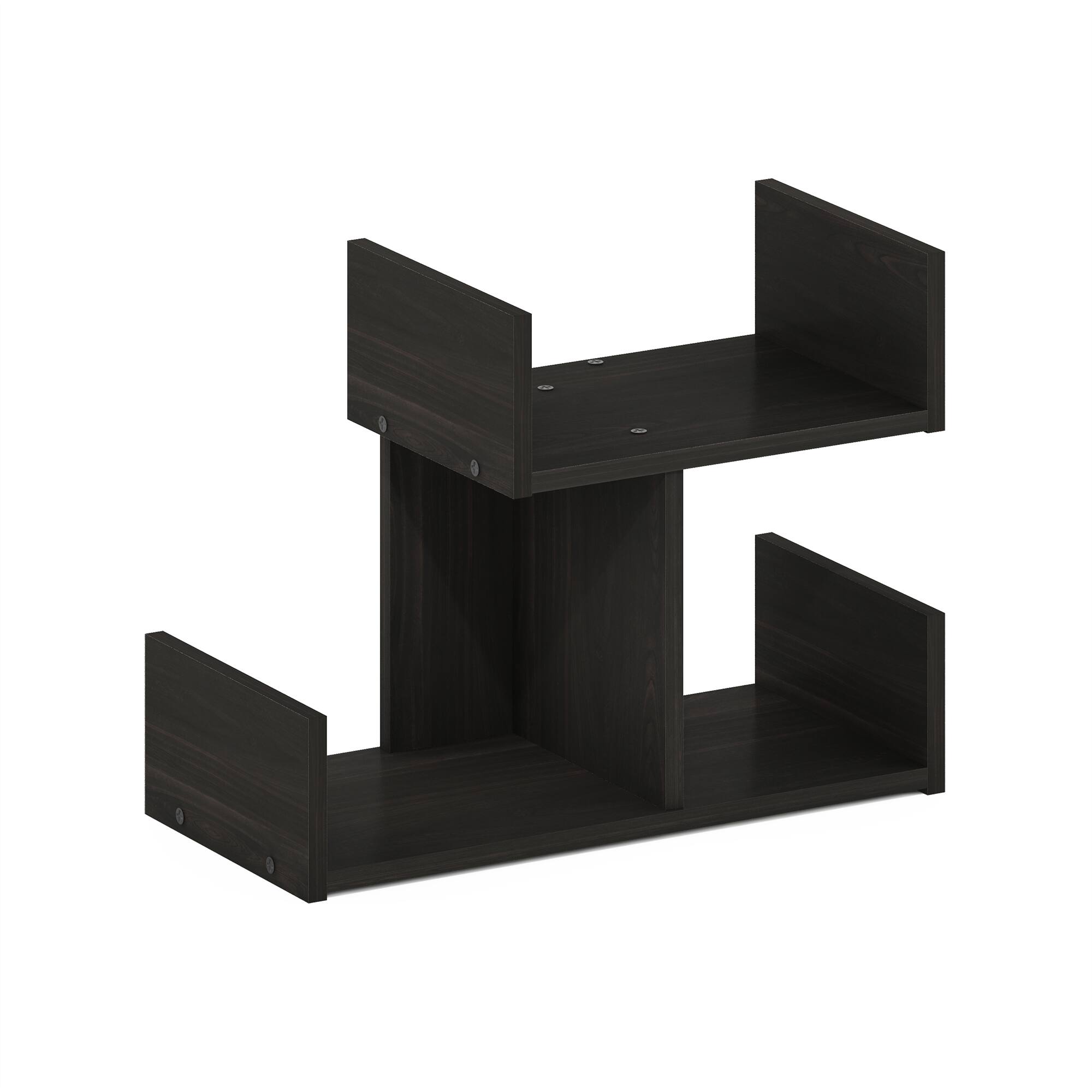 Furinno - Hermite Wooden Desktop Bookshelf Storage Organizer for Home and Office Supplies - Espresso