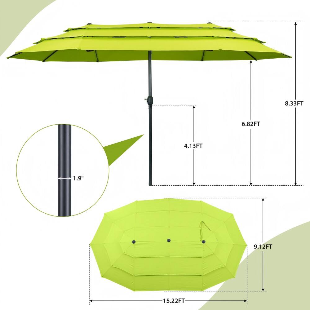 8.33FT, 6.82FT, 4.13FT, 1.9", 9.12FT, 15.22FT