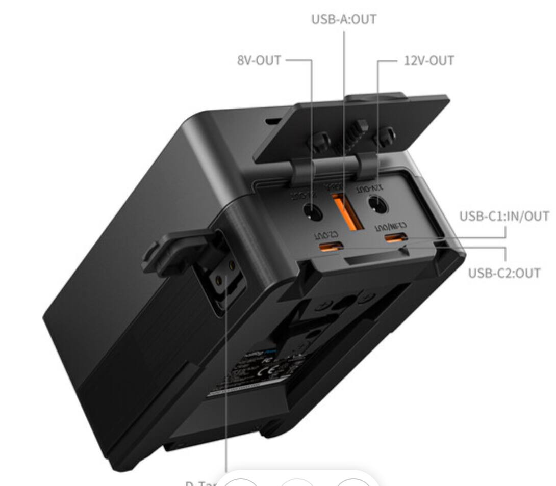 USB-A: OUT  
8V-OUT  
12V-OUT  
USB-C1: IN/OUT  
USB-C2: OUT  
D Ta