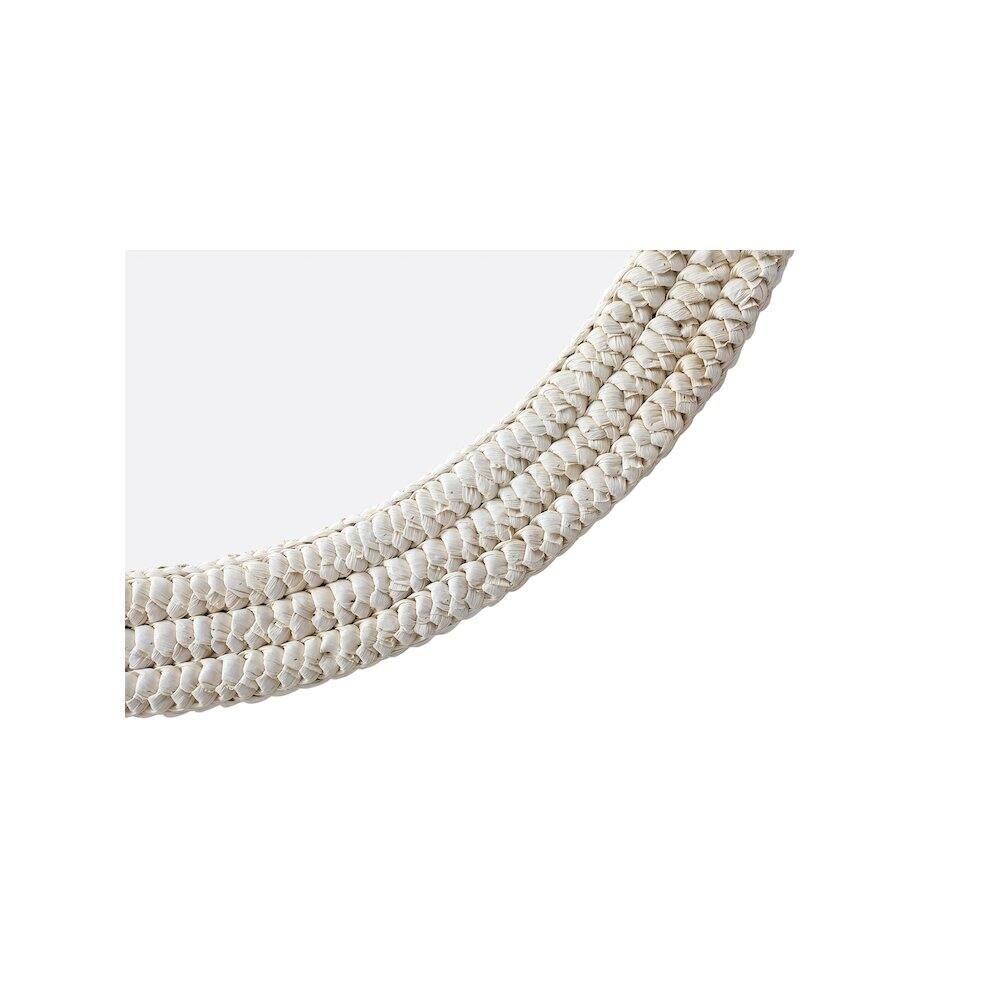 Back. Elegant Decor - Round Cornhusk Mirror 36x36 in Linen White - Linen White.