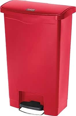 RubberMaid - Slim Jim Resin Front Step-On Trash Can, 13 Gallons - Red price history on PriceWatchPro