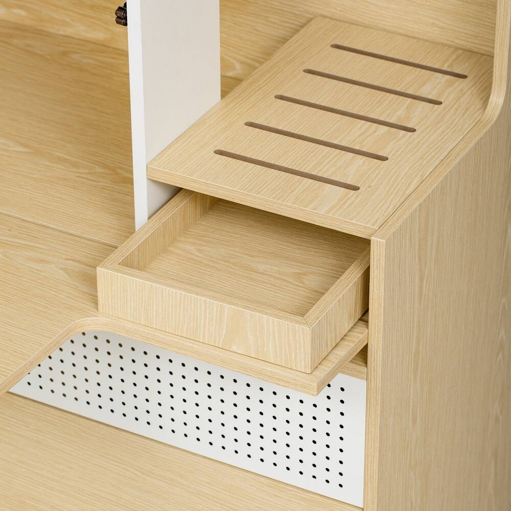 Alt View 3. Ficcuss Pets - Multi-Use Natural Cat Litter Box House - Natural.