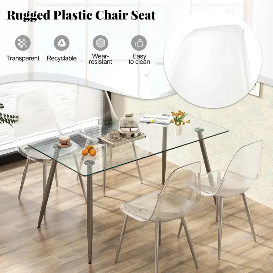 Rugged Plastic Chair Seat - Transparent, Recyclable, Resistant, Easy to Clean