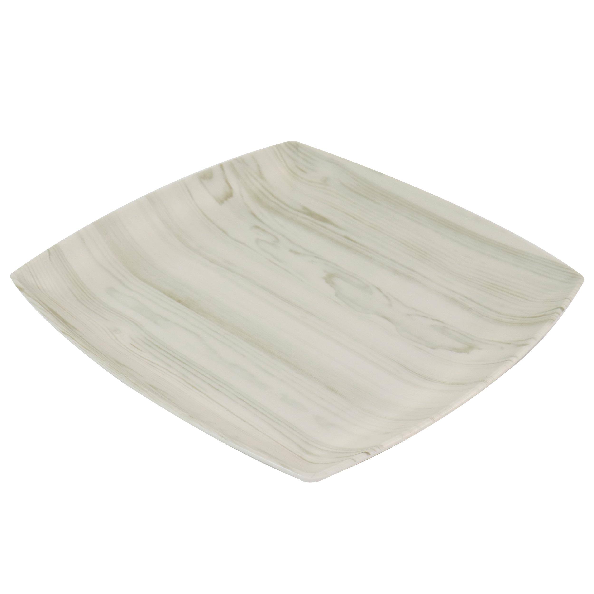 Alt View 4. Gibson - Gibson Home Woodgrain 12 Piece Melamine Dinnerware Set - White.