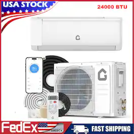 Jojoka - 24000 BTU 19 SEER2 Ductless Mini Split Air Conditioner & Heat Pump AC Inverter 220V - White