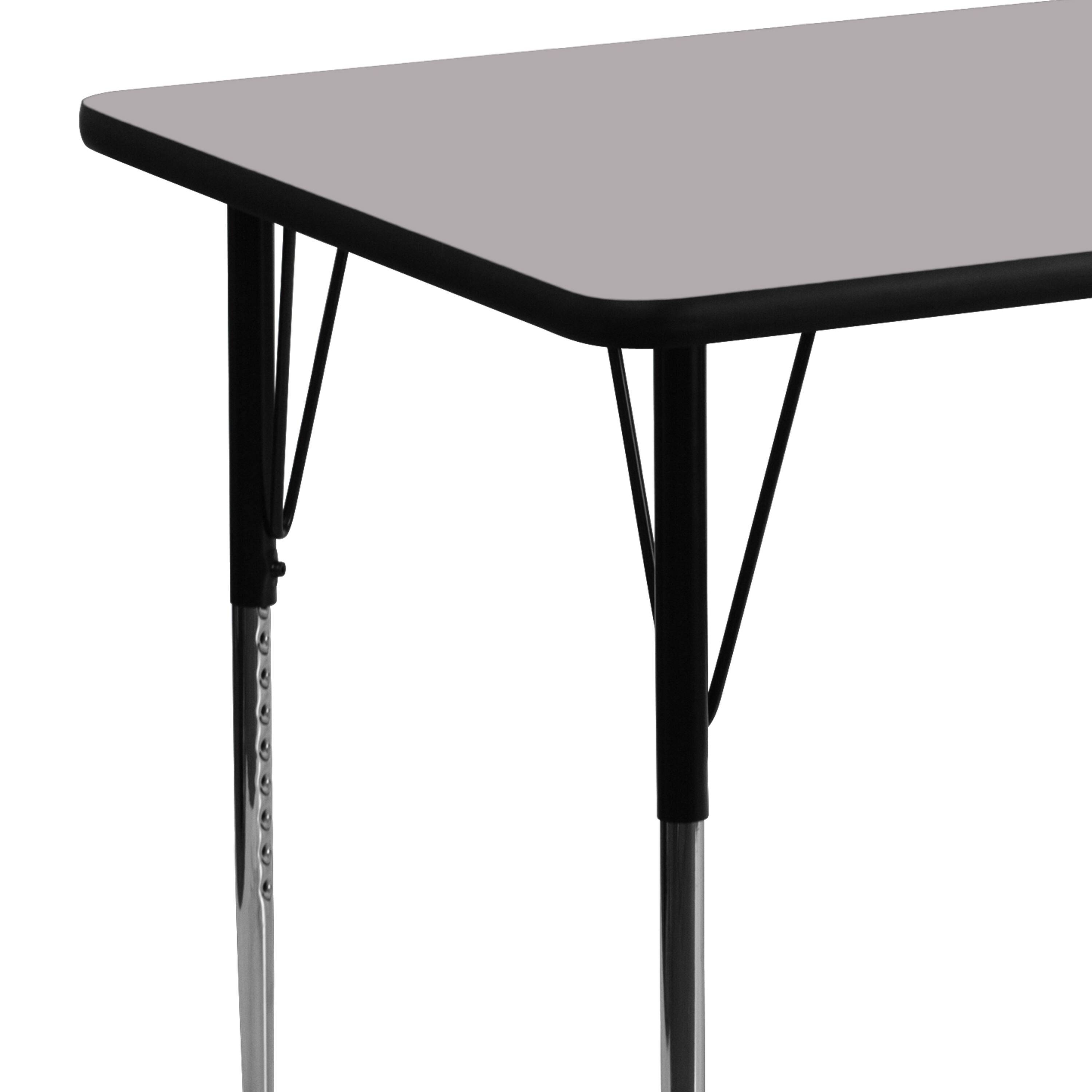 Alt View 7. Emma + Oliver - 24x48 Rectangle Laminate Adjustable Activity Table - Gray.