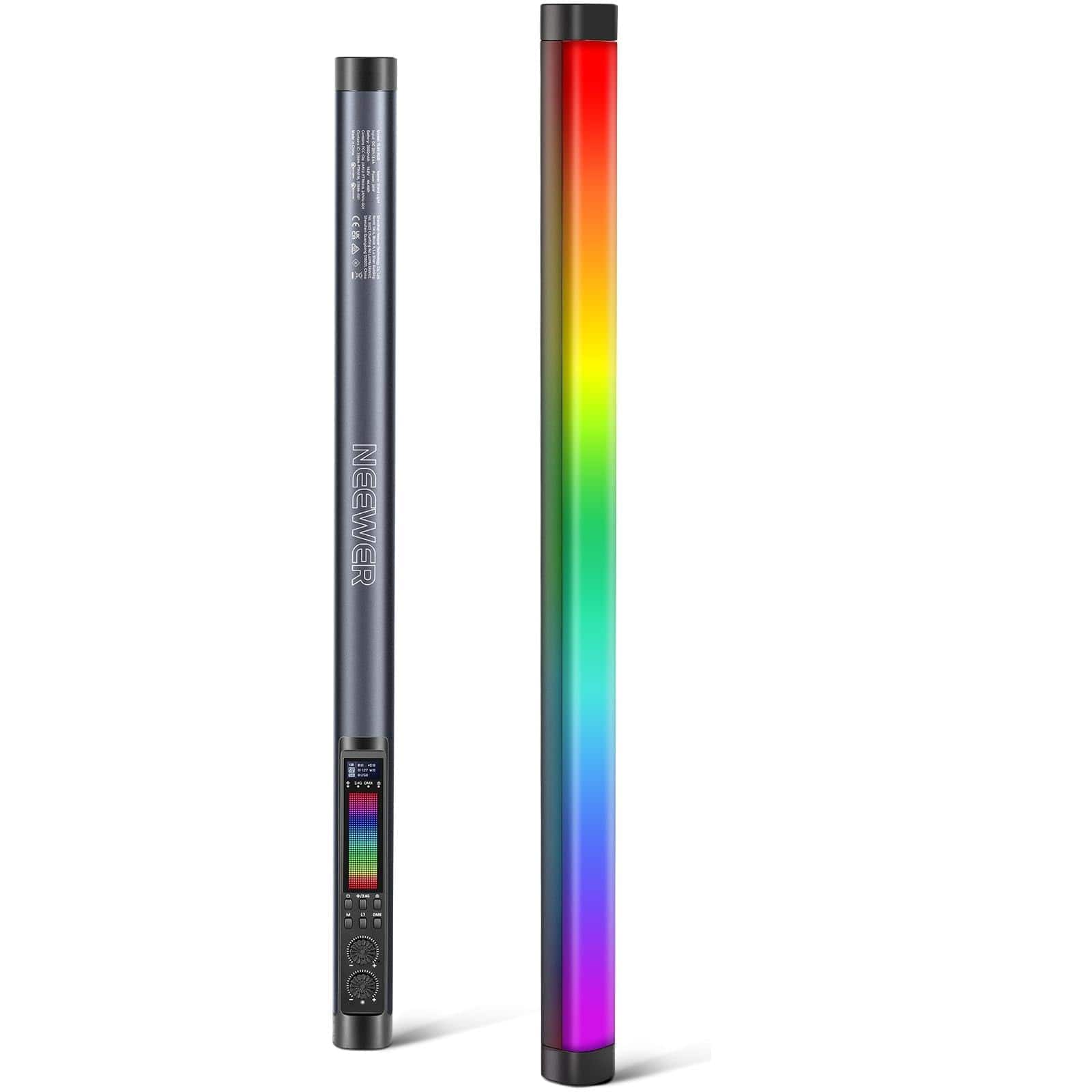 Neewer - TL60 RGB Tube Light - 20W Full Color Wand with APP/DMX Control for Studio & Streaming
