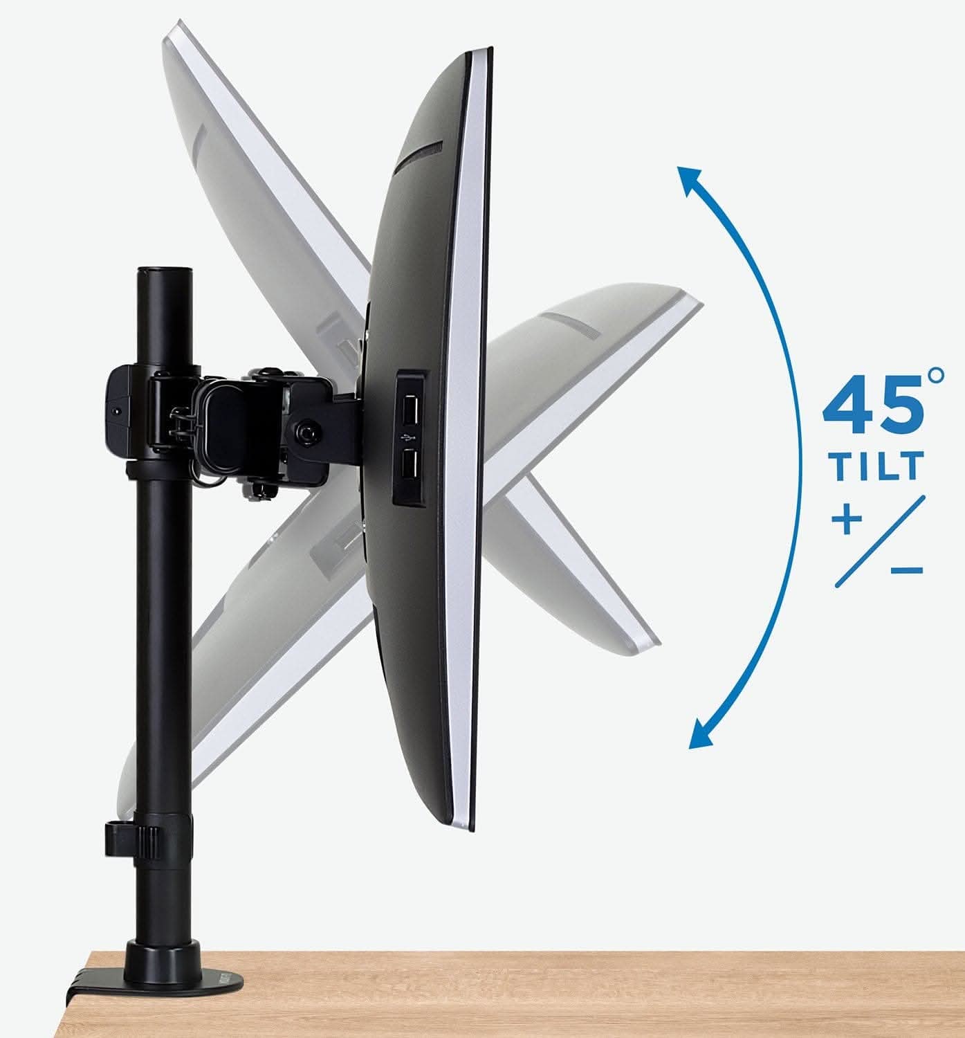 Alt View 7. Mount-It! - Low Profile Dual Monitor Desk Mount — Height Adjustable Arms, Fits Two 17"–32" Displays - Black.