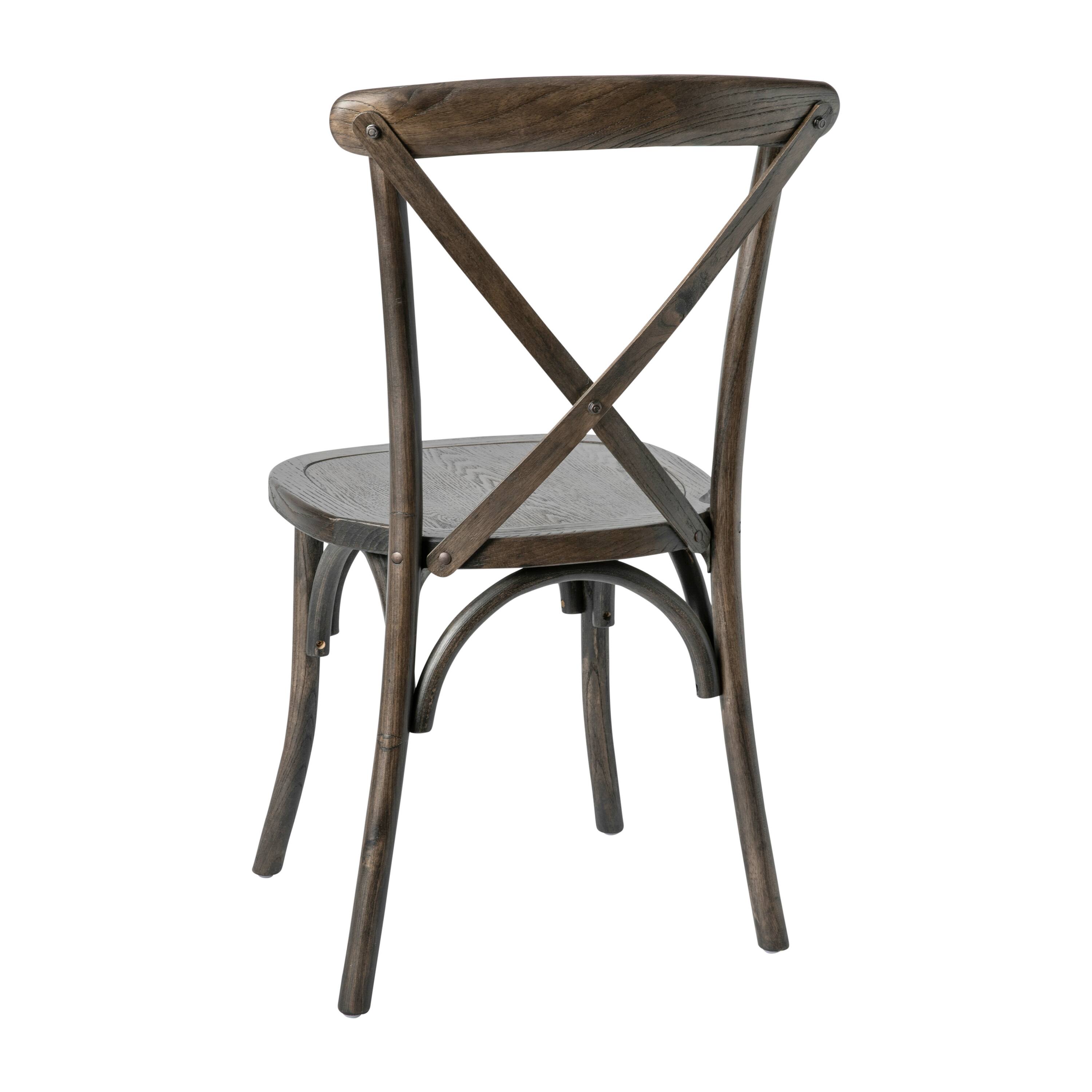 Alt View 7. Emma + Oliver - Stackable Wood Cross Back Dining Chair - Early American.