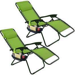Hivvago - Set of 2 Folding Outdoor Zero Gravity Lounge Chair Recliner - Green