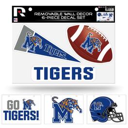 Rico Industries - Memphis Tigers Set of 6 Removable Wall Decal Stickers - Multi