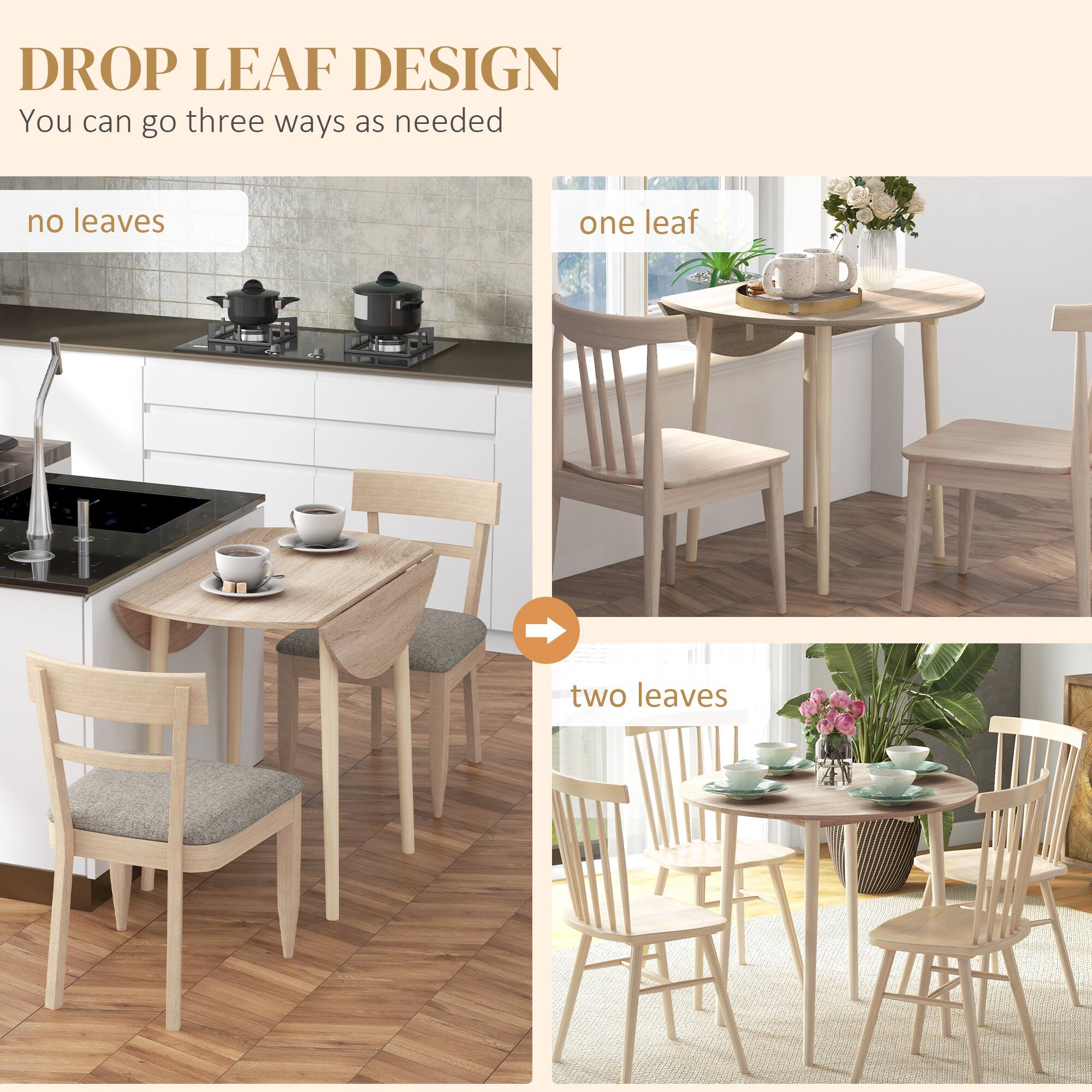 DROP LEAF DESIGN
You can go three ways as needed
no leaves
one leaf
two leaves