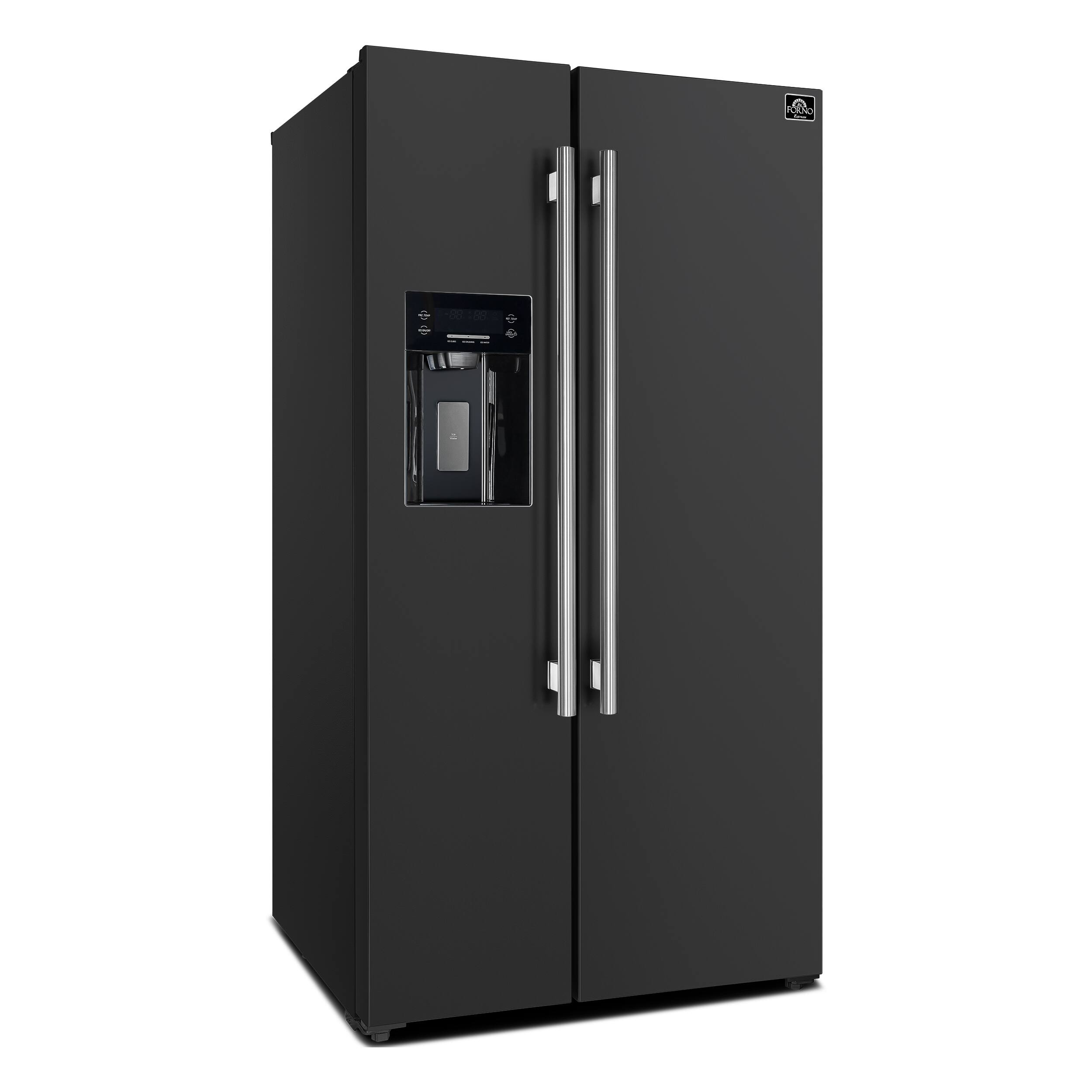 Alt View 2. Forno Appliances - Salerno 20 Cu. Ft. Side-by-Side Counter-Depth Refrigerator with Ice and Water Dispenser - Black.