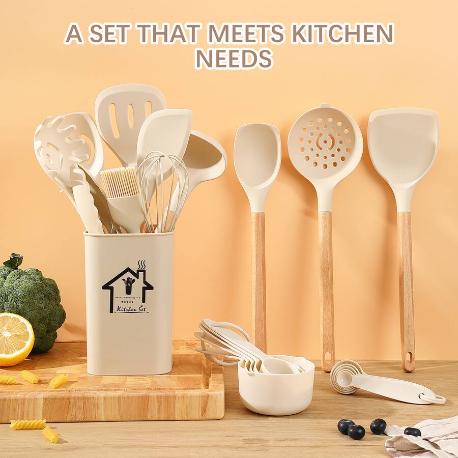 Sugift 22 Piece Silicone Kitchen Utensil Set with Holder – Nonstick ...