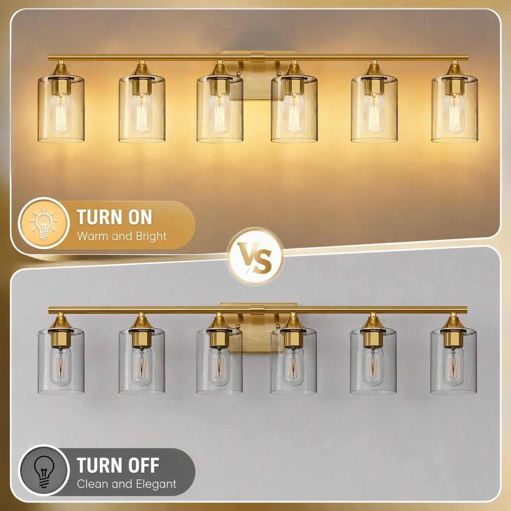 TURN ON  
Warm and Bright

VS

TURN OFF  
Clean and Elegant