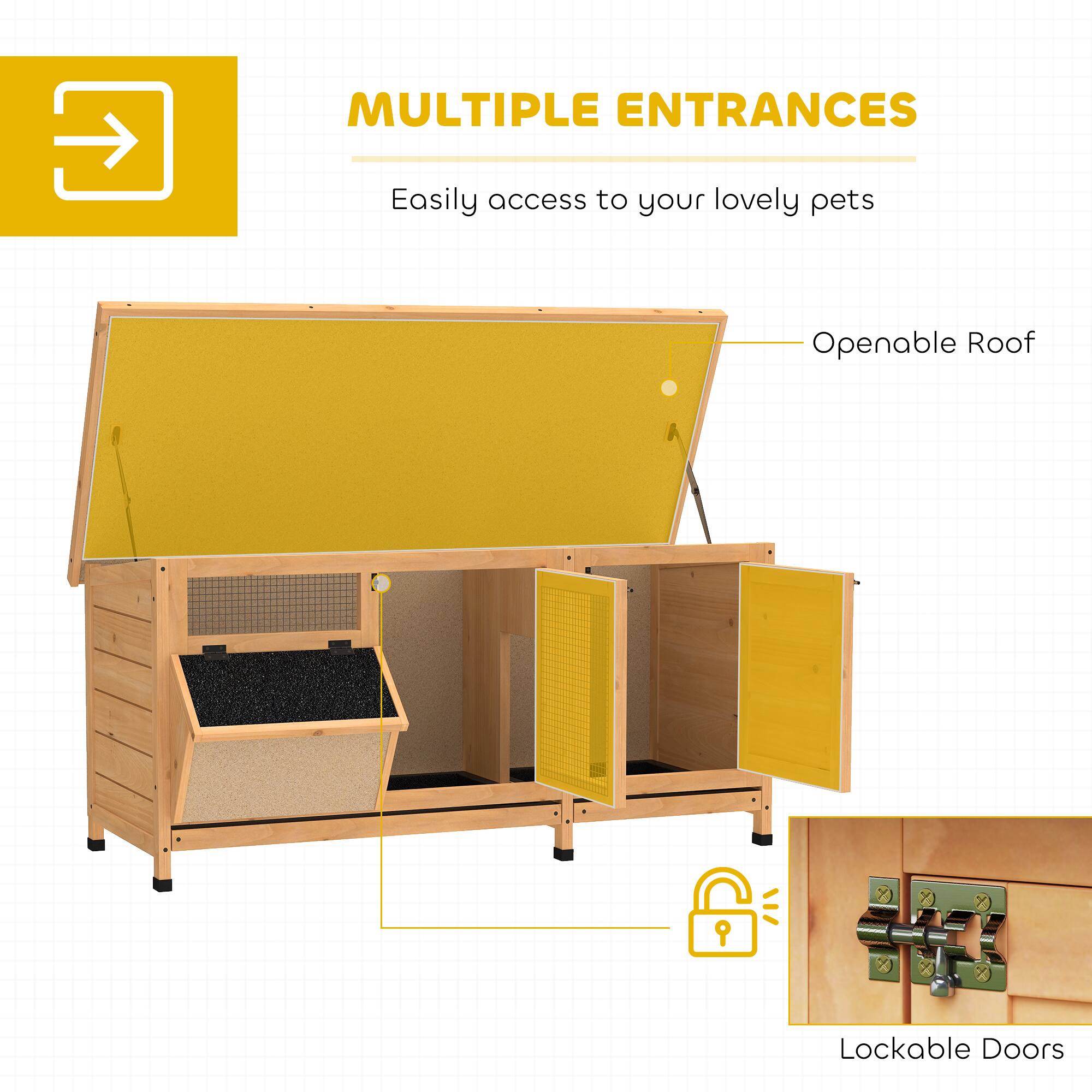 MULTIPLE ENTRANCES  
Easily access to your lovely pets  
Openable Roof  
Lockable Doors