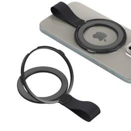 Stock Preferred - Magnetic Grip with Silicone Loop MagSafe Phone Stand - Black