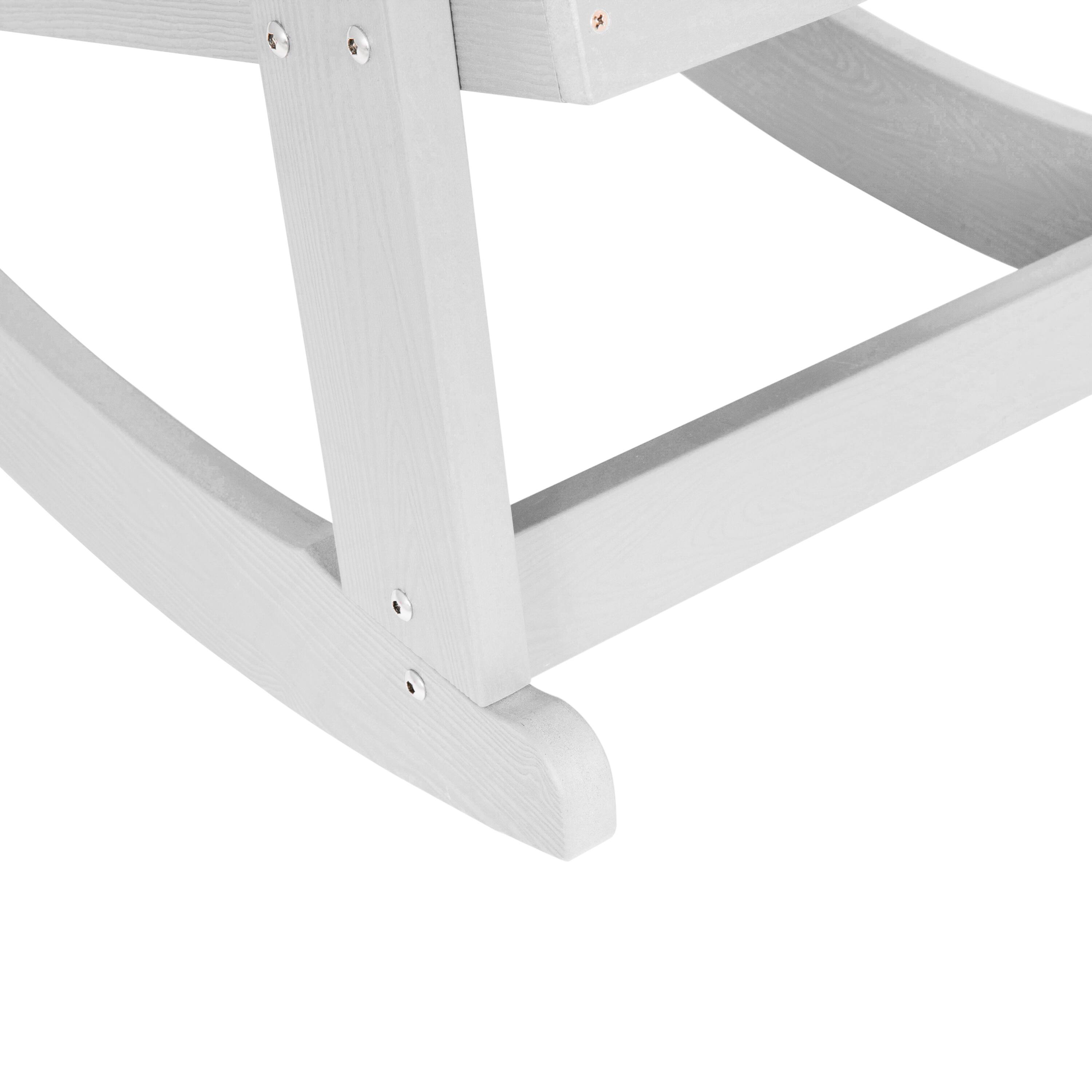 Alt View 9. Emma + Oliver - Classic All-Weather Poly Resin Rocking Adirondack Chair with Stainless Steel Hardware for Year Round Use - White.