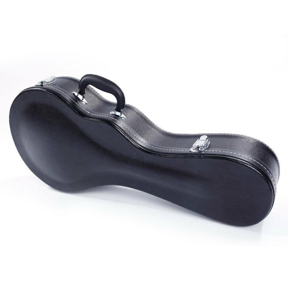 Alt View 3. Winado - F-Style Microgroove Pattern Mandolin High-Class Leather Case Black.
