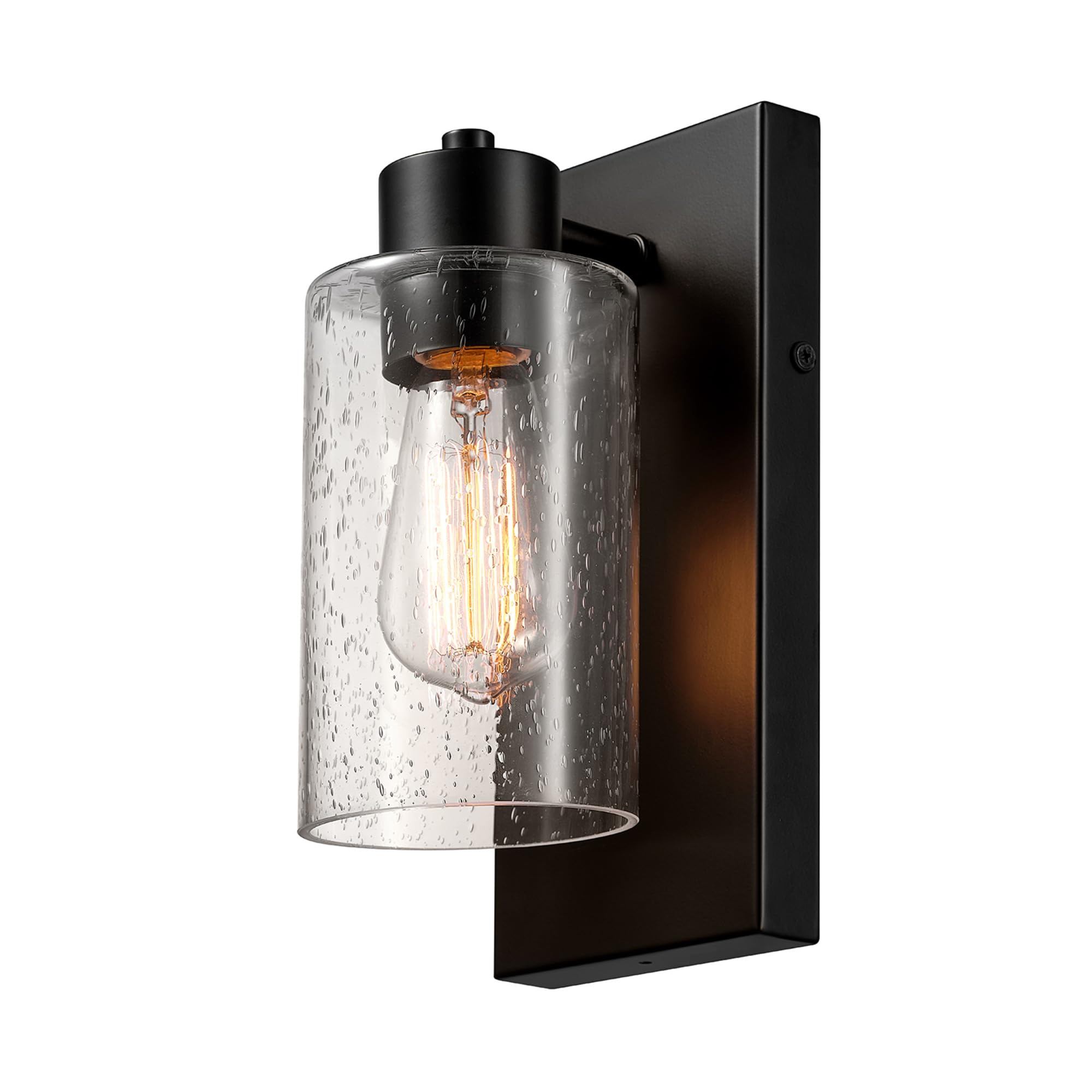 Front. Earthley Blooms - Electric Charlie Outdoor Indoor Wall Sconce Led Bulb Included Oil Rubbed Bronze Clear Seeded Glass Shade Lumen - Bronze, Yara.
