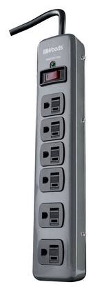 Southwire - Woods 3 ft L 6 outlets Power Strip w/Surge Protection 900 J - Black
