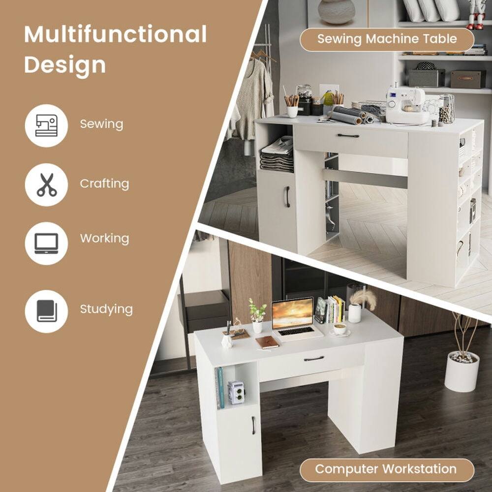 Multifunctional Design

- Sewing
- Crafting
- Working
- Studying

Sewing Machine Table

Computer Workstation