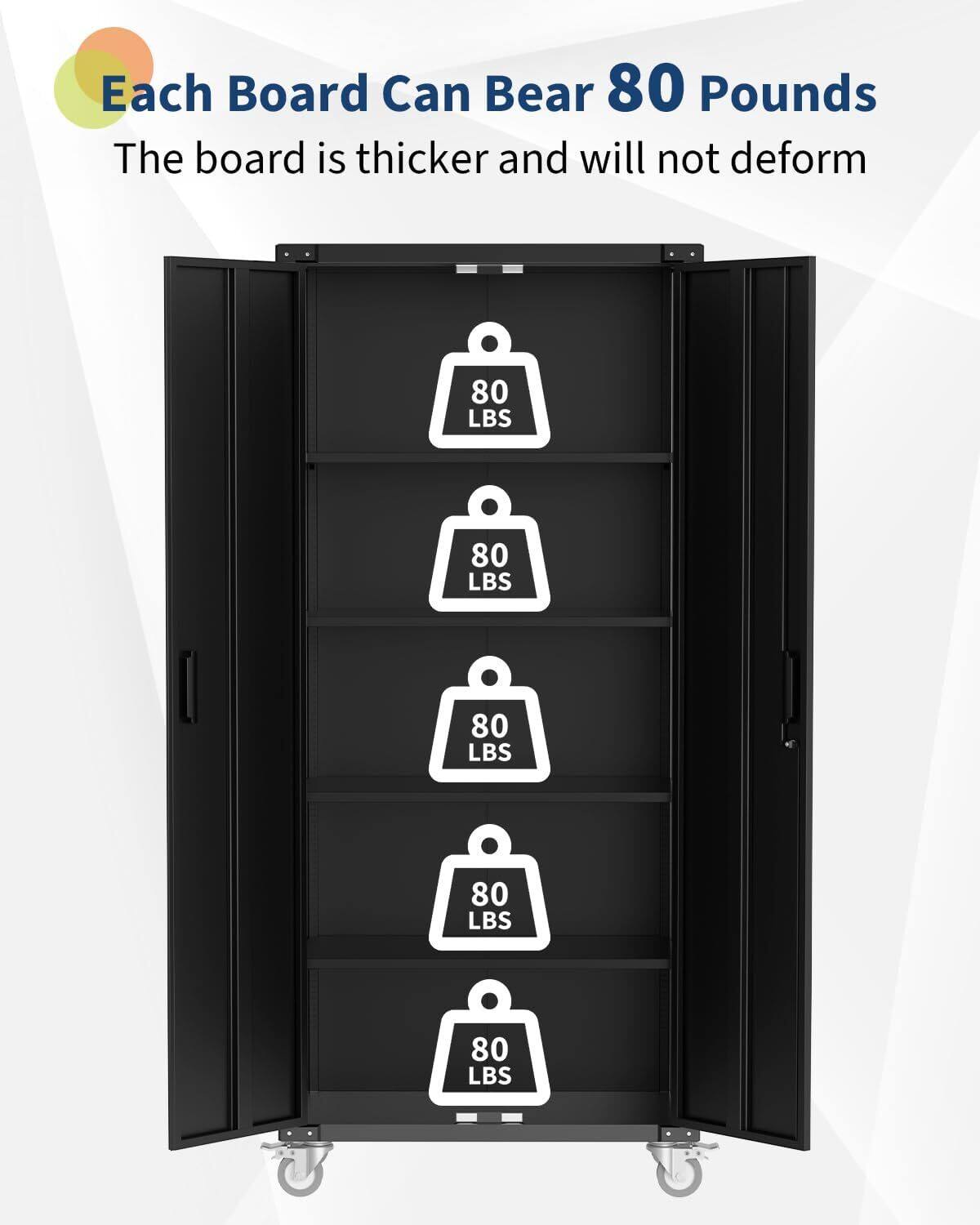 Each Board Can Bear 80 Pounds  
The board is thicker and will not deform  

80 LBS  
80 LBS  
80 LBS  
80 LBS  
80 LBS