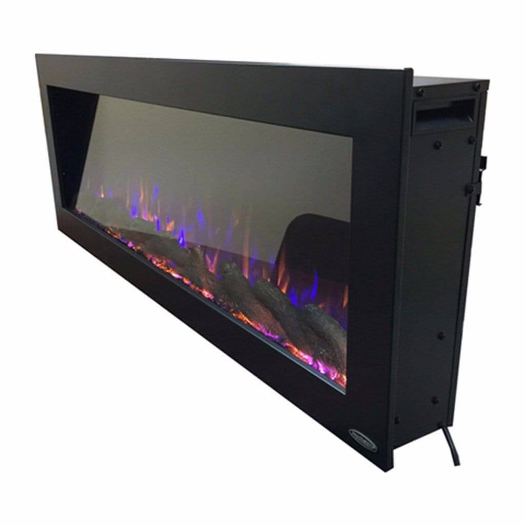 Alt View 1. Touchstone Home Products - 50 in. Wall Mounted Recessed Sideline Outdoor Smart Electric Fireplace - Black.