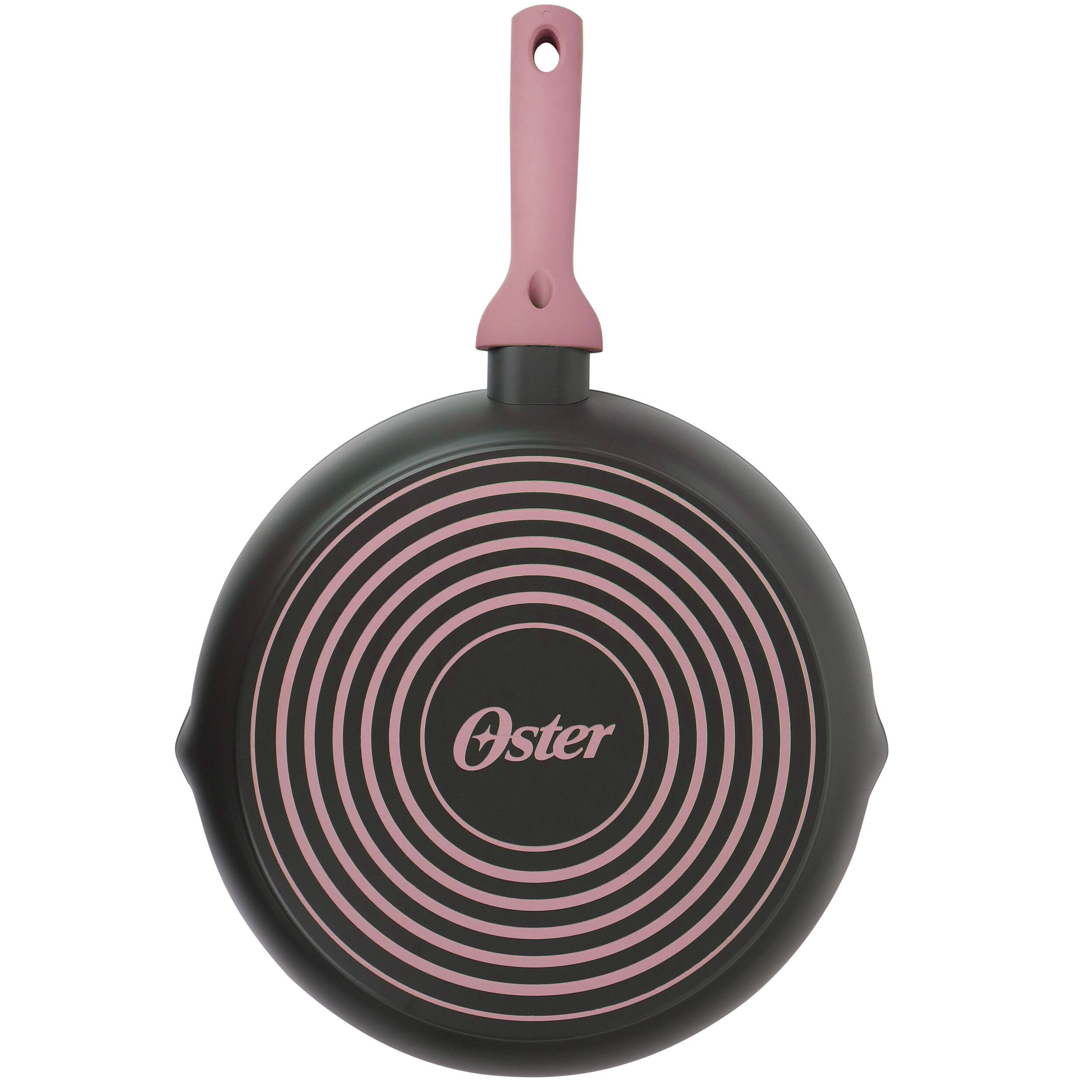 Alt View 4. Oster - Oster Rigby 9.5 Inch Aluminum Nonstick Frying Pan in Pink with Pouring Spouts - Pink.