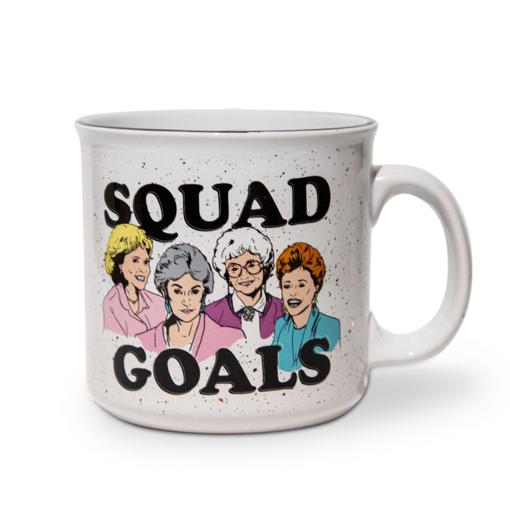Silver Buffalo - The Golden Girls "Squad Goals" Ceramic Camper Mug | Holds 20 Ounces - White