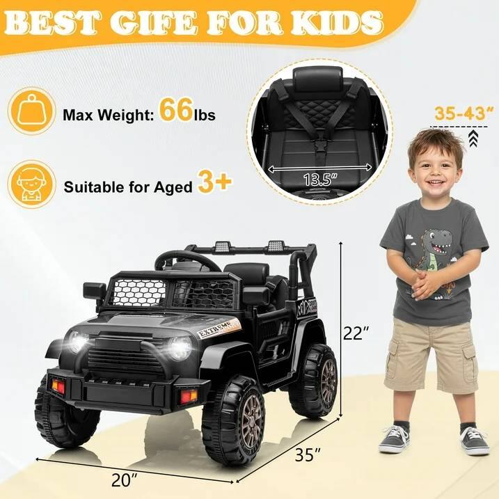 BEST GIFE FOR KIDS

Max Weight: 66 lbs

Suitable for Aged 3+

35-43"  
13.5"  
22"  
20"  
35"