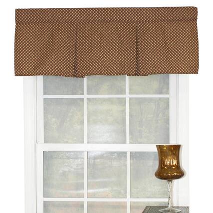 Front. RLF Home - RLF Home Trellis Pleated 100% Cotton with Fully Lined 3" Rod Pocket Valance for Windows 42" x 15" Woodland - Woodland.
