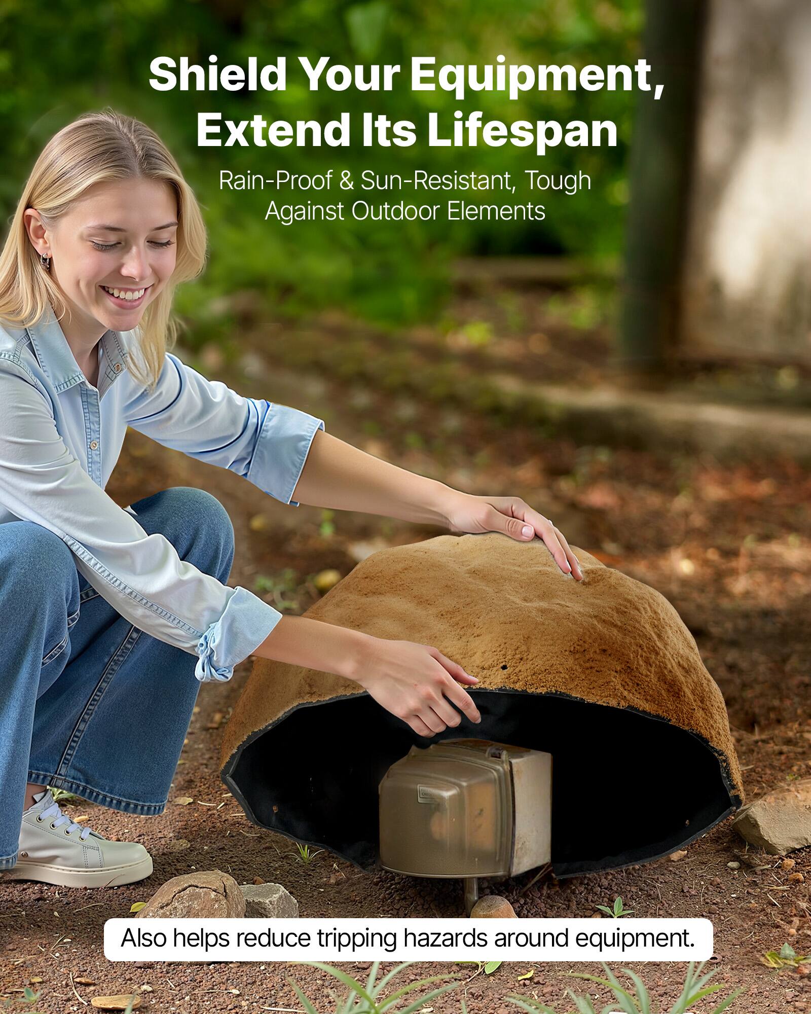 Shield Your Equipment, Extend Its Lifespan  
Rain-Proof & Sun-Resistant, Tough Against Outdoor Elements  
Also helps reduce tripping hazards around equipment.