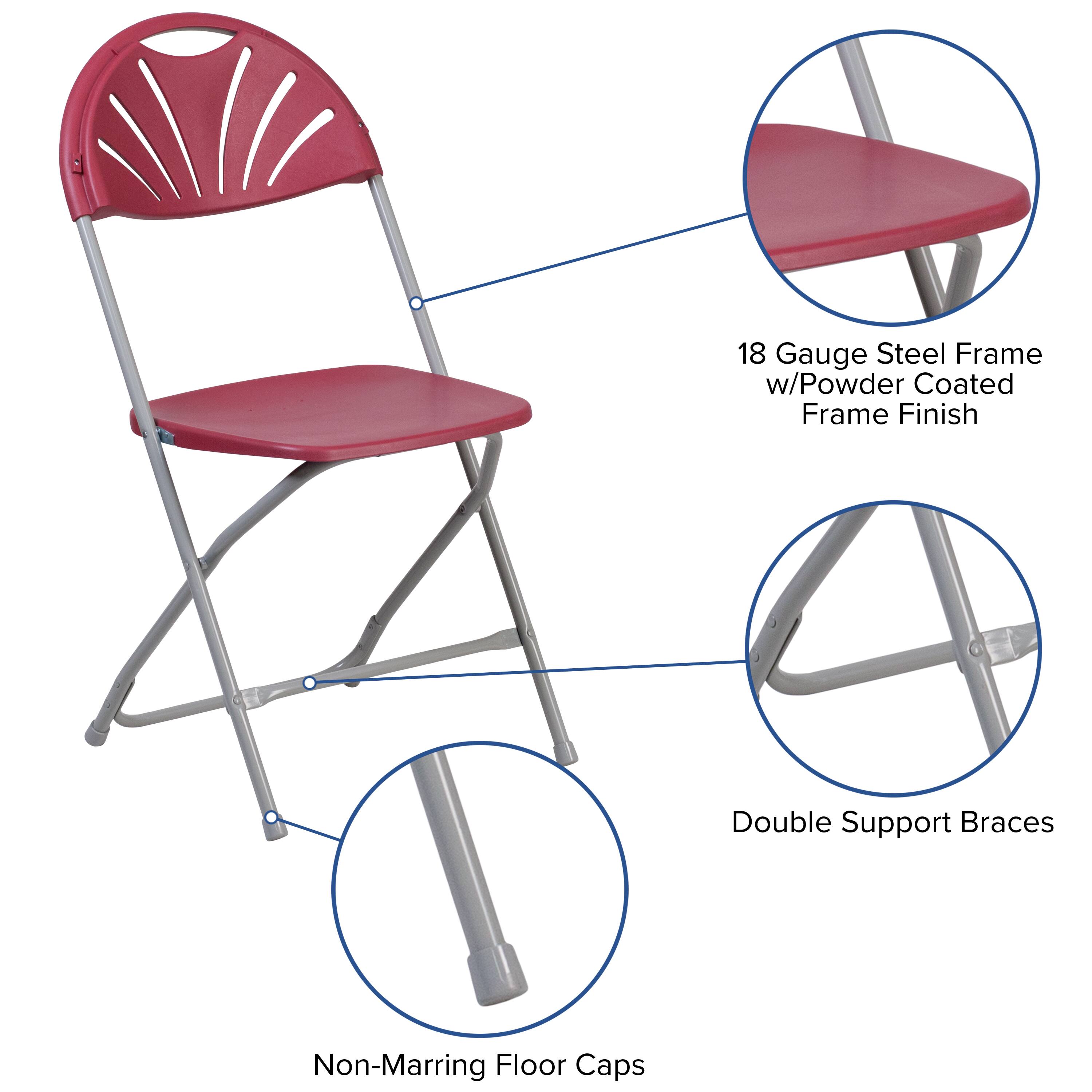 18 Gauge Steel Frame w/Powder Coated Frame Finish  
Double Support Braces  
Non-Marring Floor Caps