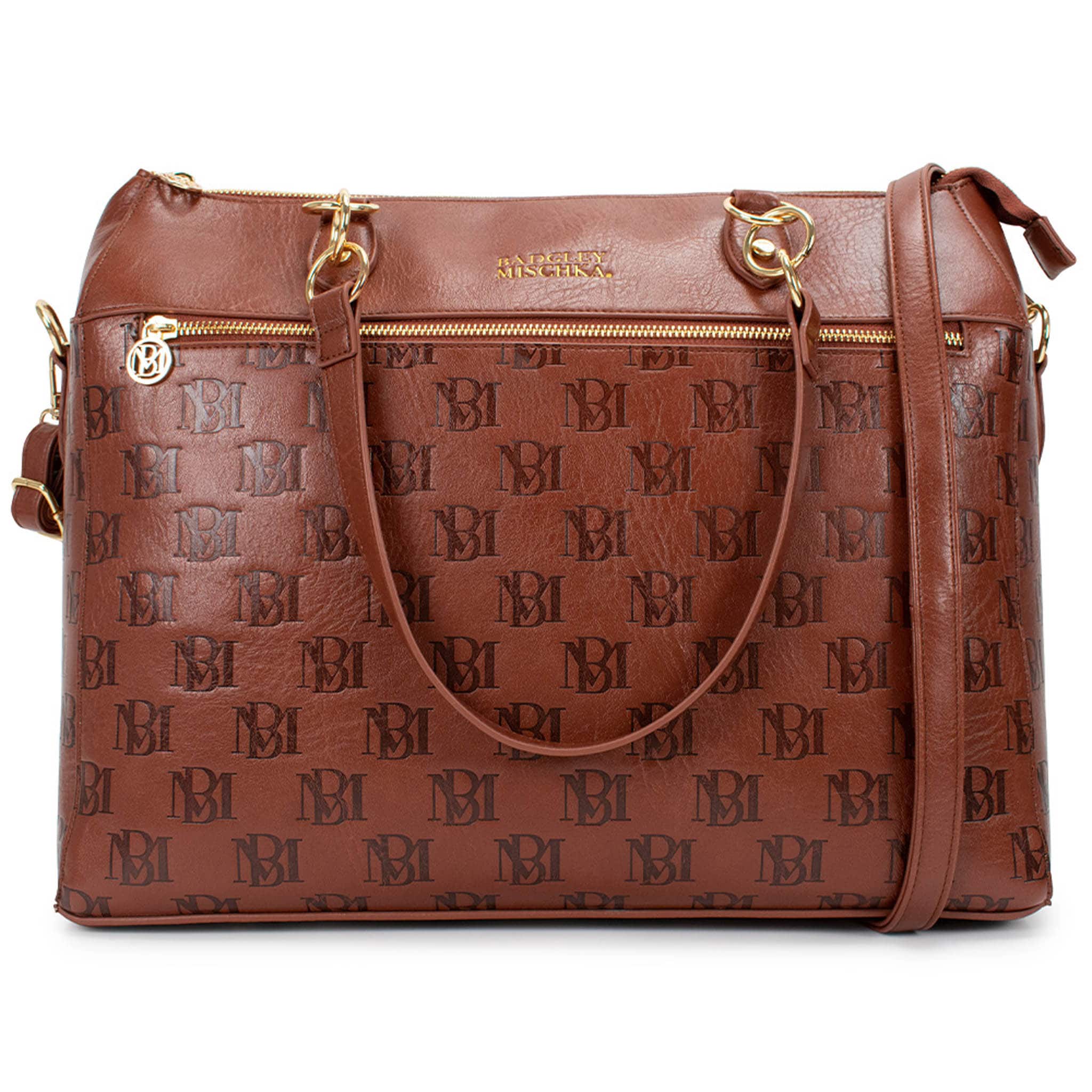 Badgley Mischka - Madalyn Vegan Leather Weekender Duffel Bag | Tan - Brown