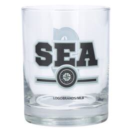 Logo Brands - Seattle Mariners Letterman 14oz. Rocks Glass - Multicolor