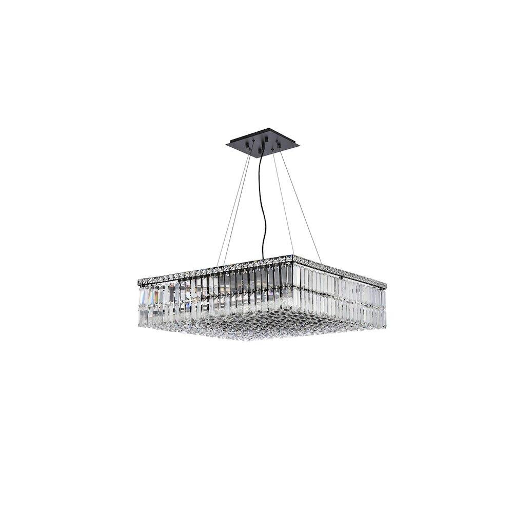 Angle. Elegant Lighting - Maxime 28 Inch Black Chandelier - Black And Clear.