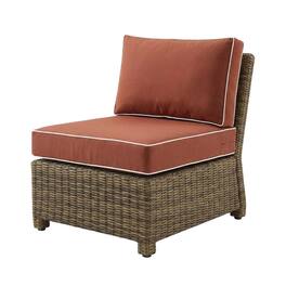 Crosley Furniture - Bradenton 2Pc Armless Wicker Outdoor Chair Set - 2 Armless Chairs - Sangria