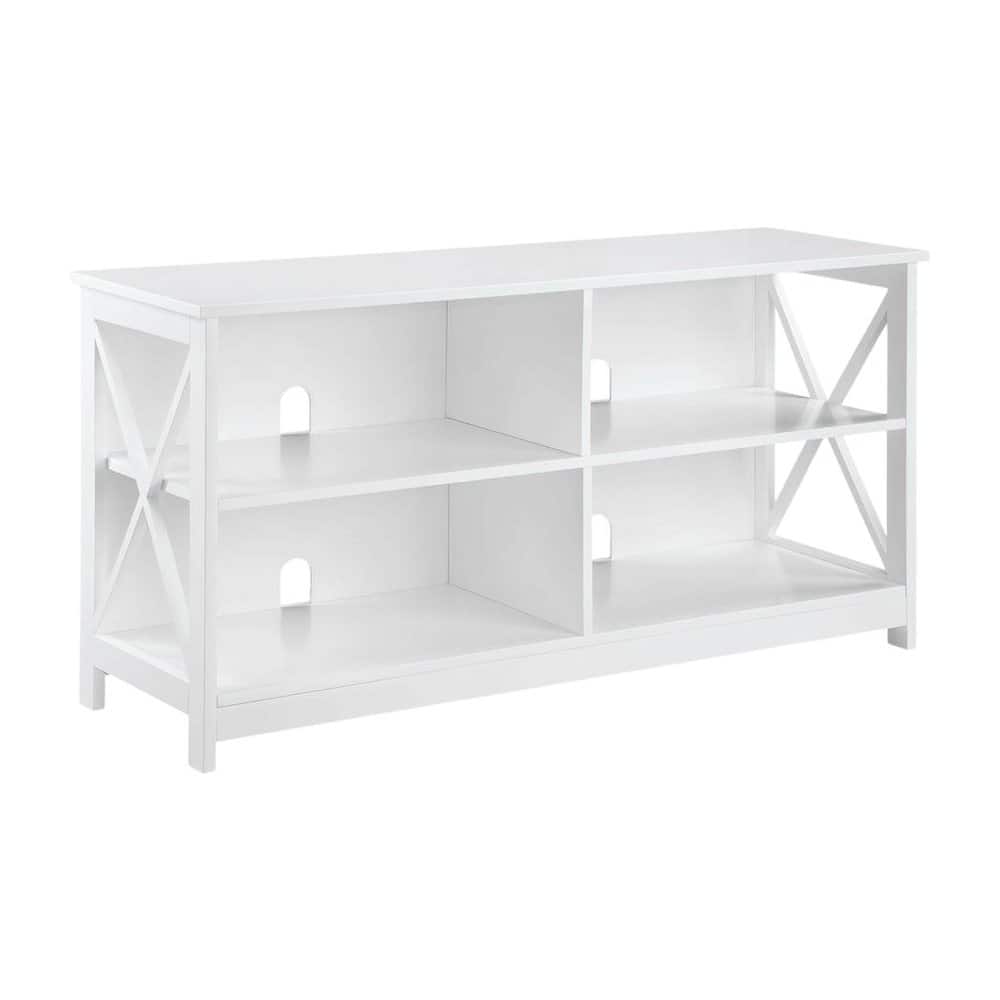 FurniFact - MDF TV Stand with Clean Design and Ample Storage - White
