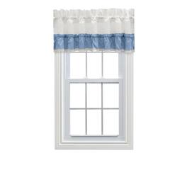 Ellis Curtain - Madelyn Ruffled Victorian 1.5" Rod Pocket Valances for Windows 60" x 16" - Slate