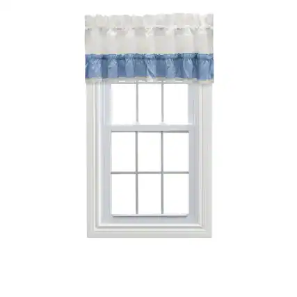 Front. Ellis Curtain - Ellis Curtain Madelyn Ruffled Victorian 1.5" Rod Pocket Valances for Windows 60" x 16" Slate - Slate.