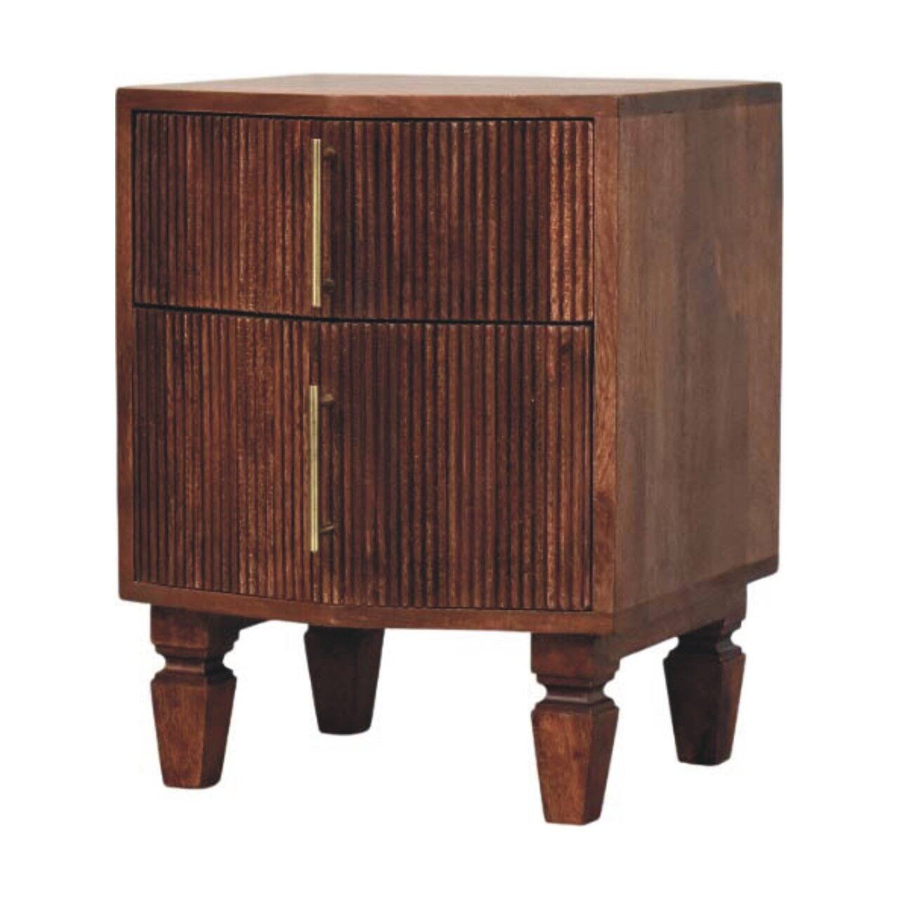 Left. Artisan Furniture - Artisan Furniture Solid Wood Harper Nightstand - Brown.