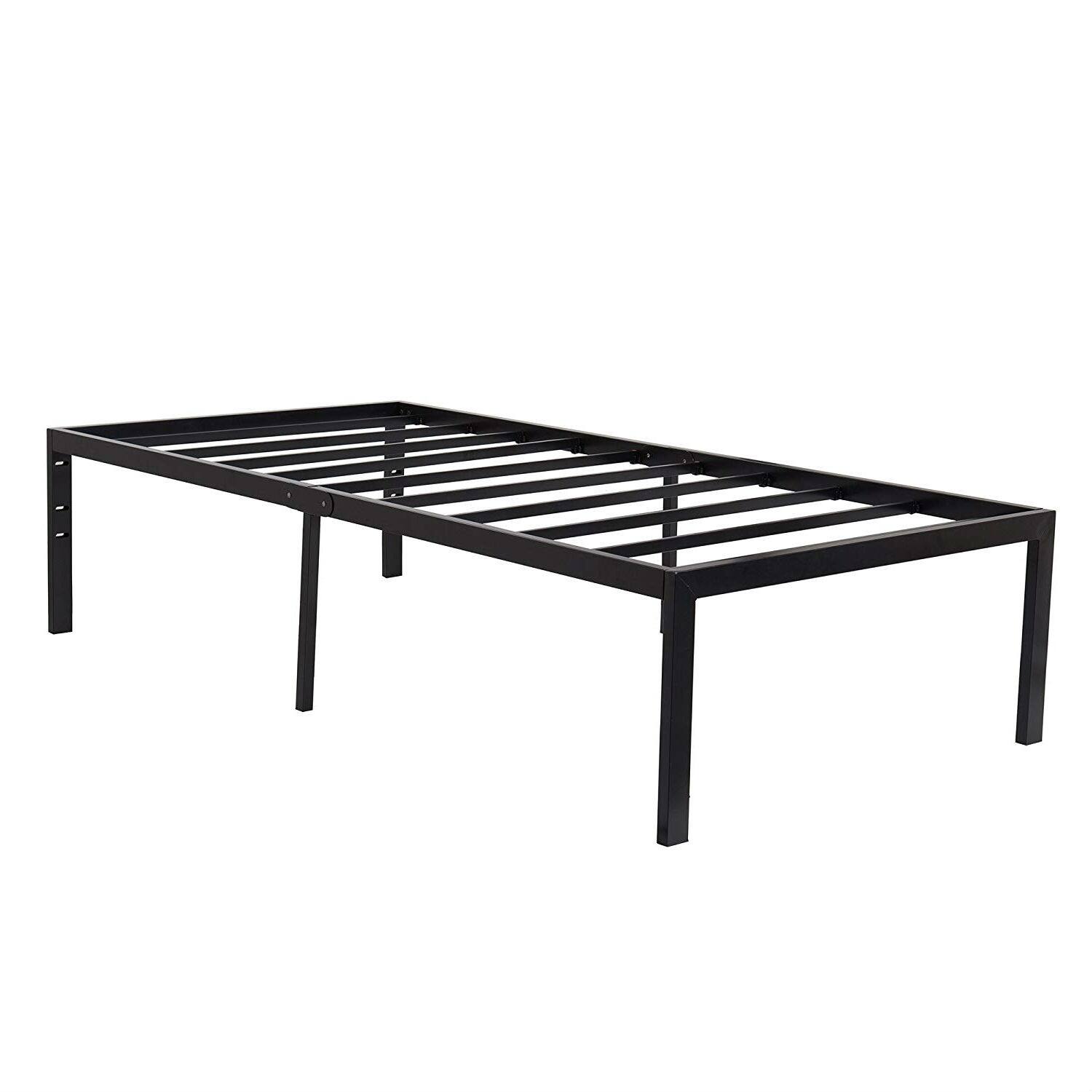 Angle. Hivvago - Hivvago Twin 18-inch High Heavy Duty Metal Platform Bed Frame - Black.