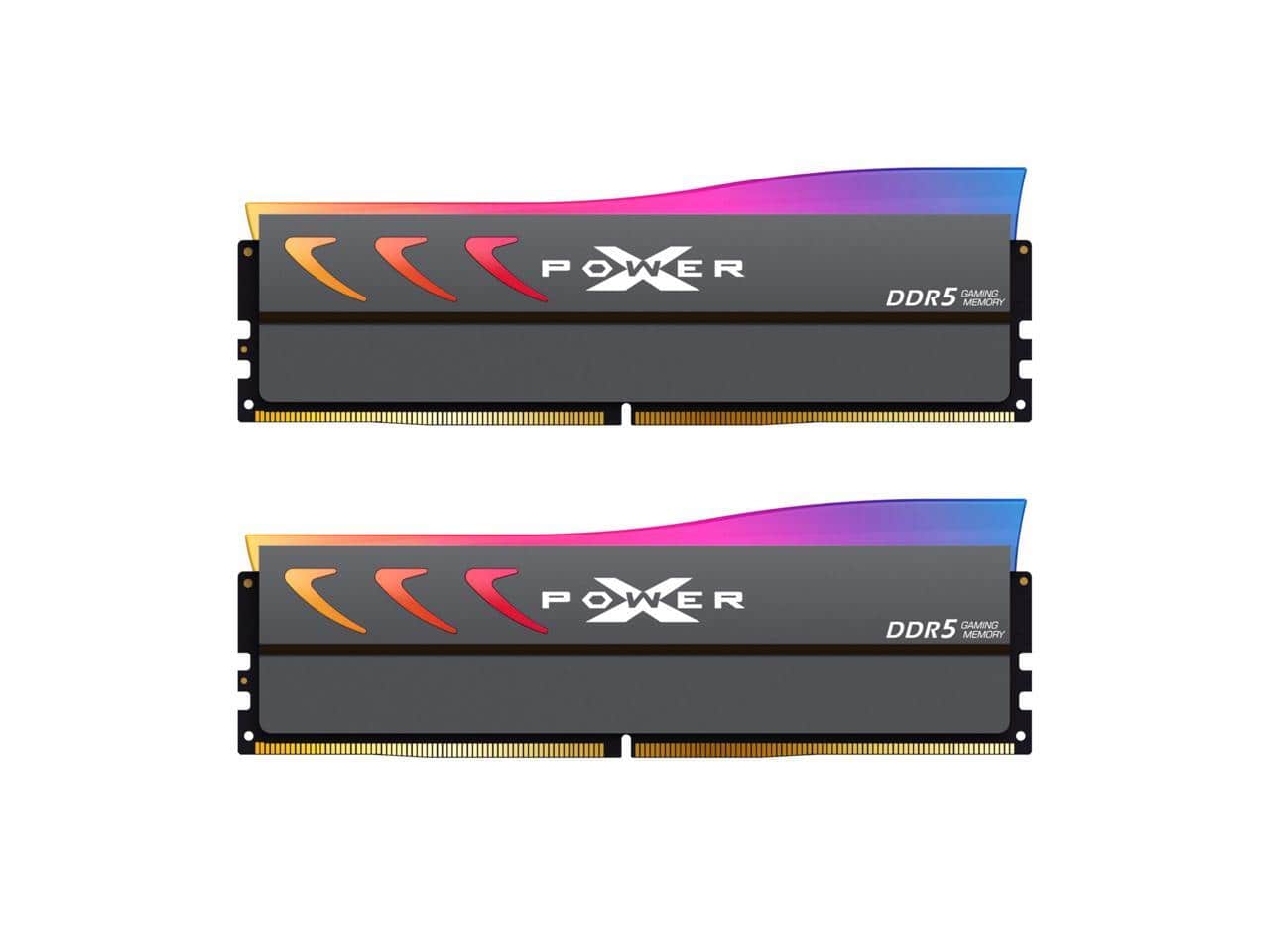 Silicon Power - DDR5 32GB (2x16GB) Storm RGB 6000MT/s CL36 1.35V UDIMM RAM - Black