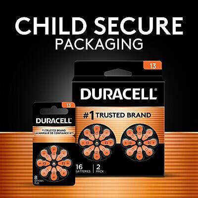 CHILD SECURE PACKAGING

DURACELL
#1 TRUSTED BRAND
LA MARQUE DE CONFIANCE N°1

13 BATTERIES
16 BATTERIES | 2 STICKS

DURACELL
#1 TRUSTED BRAND
LA MARQUE DE CONFIANCE N°1