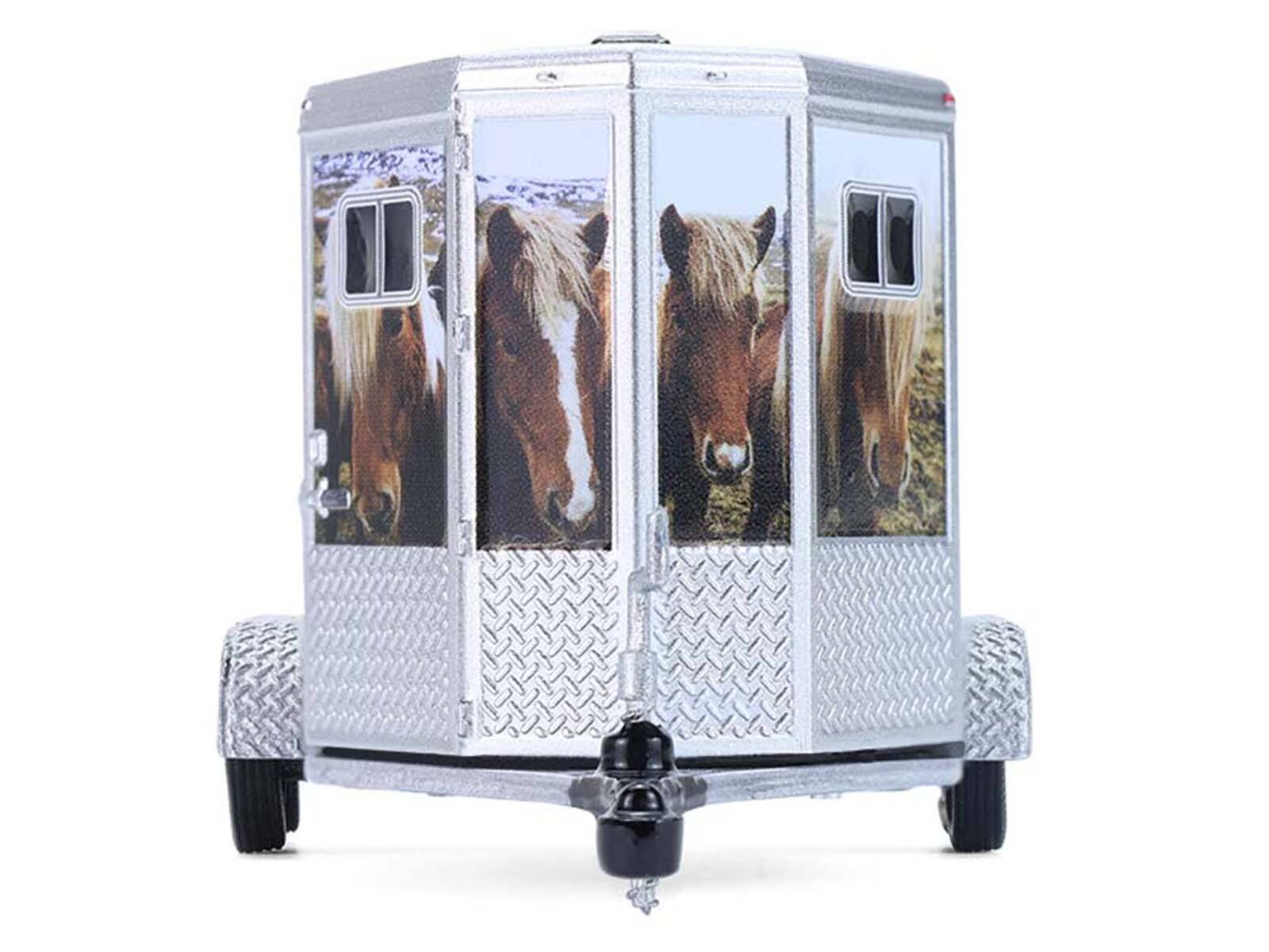 Alt View 4. Greenlight - Horse Trailer Silver with Custom Horse Wrap "Down on the Farm" Series 11 1/64 Diecast Model by Greenlight.