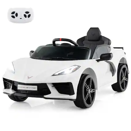 Front. SKONYON - 12V Electric Kids Ride On Car Licensed Chevrolet Corvette C8 with Remote Control Ages 3+ Years Old.