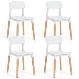 Sugift - Modern Dining Side Chairs Set of 4 with Ergonomic Backrest for Dining Room - White