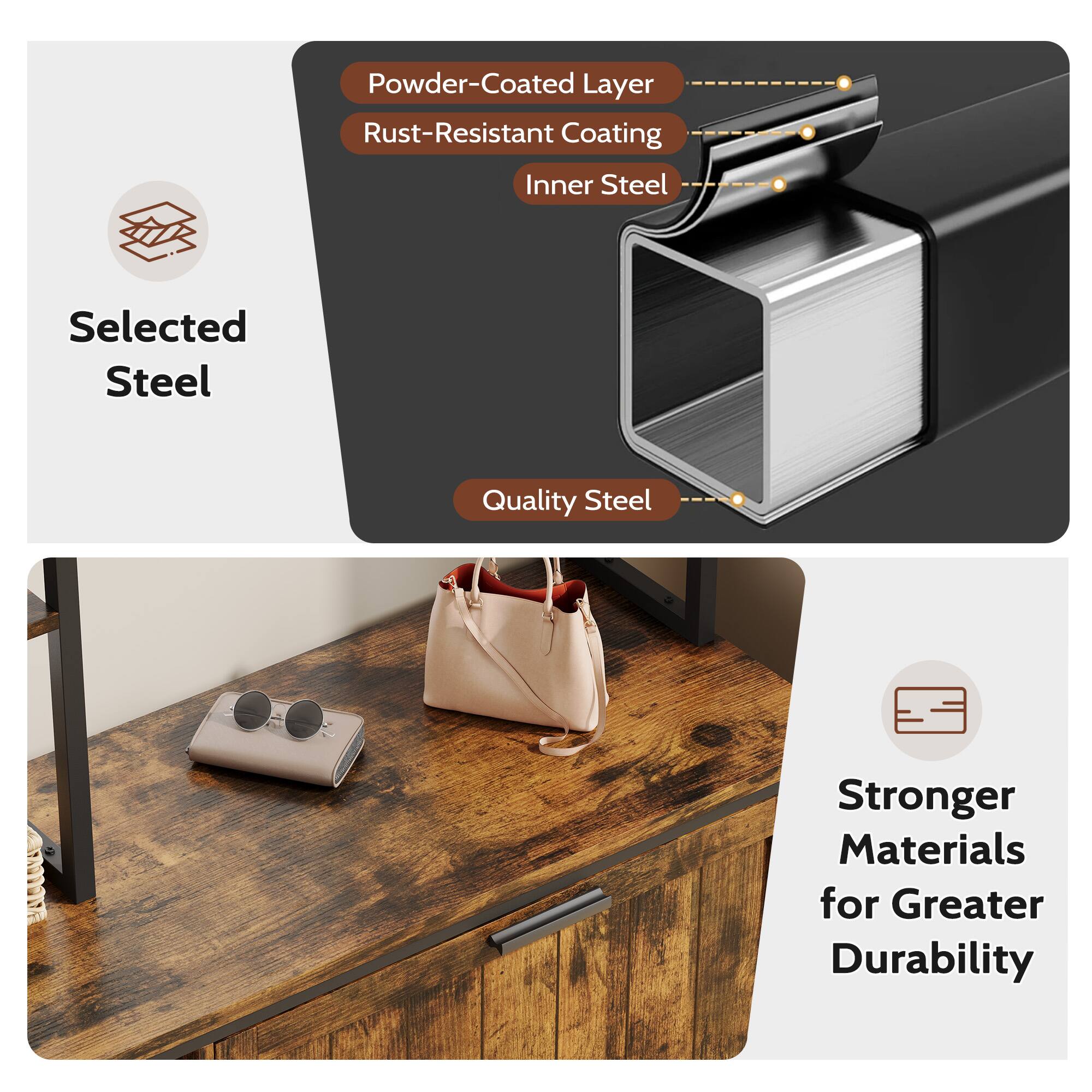 - Powder-Coated Layer
- Rust-Resistant Coating
- Inner Steel
- Selected Steel
- Quality Steel
- Stronger Materials for Greater Durability